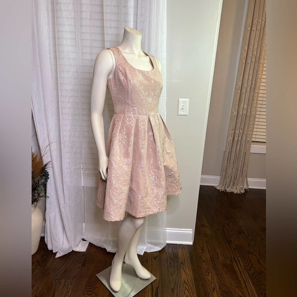 1-Eva Mendes Dusty Rose with silver metallic dress SZ. 2 - Picture 4 of 10